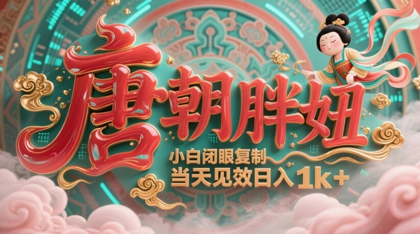 用AI克隆“唐朝胖妞”日更3条，平台疯狂推流，小白闭眼复制-不二云端