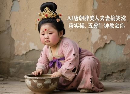 AI唐朝胖美人夫妻搞笑涨粉实操，五分钟教会你-不二云端